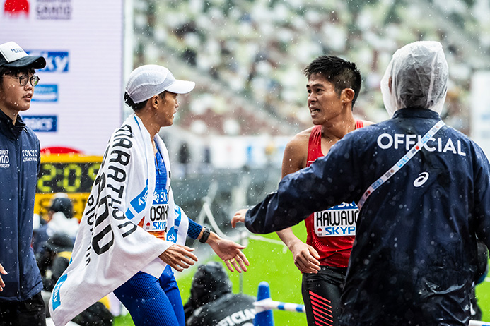 パリオリンピックの代表3枠目は大迫傑選手（左）が内定。MGC4位の川内優輝選手が補欠候補となっている（写真／軍記ひろし）